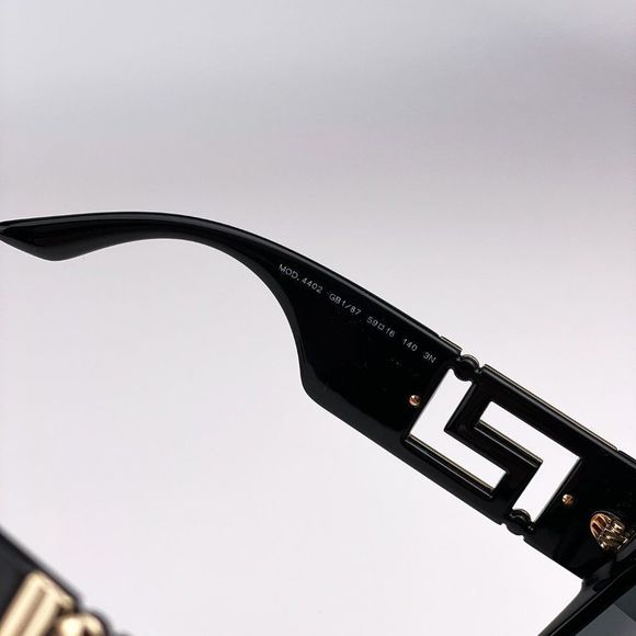  Versace Greca VE4402 GB1/87 Sunglasses Black Square Oversized Women